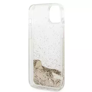 Etui Guess GUOHCP14SGLHFLGO für Apple iPhone 14 6,1" złoty/gold Hardcase Glitter Charms