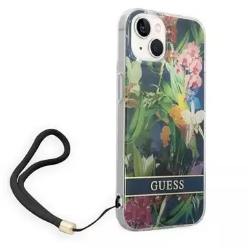 Etui Guess GUOHCP14SHFLSB für Apple iPhone 14 6,1" niebieski/blue Hardcase Flower Strap