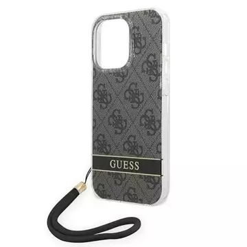 "Etui Guess GUOHCP14XH4STK iPhone 14 Pro Max 6,7\" Czarny/Schwarz Hardcase 4G Print Strap"