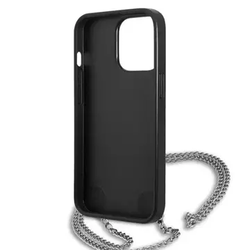 Etui Karl Lagerfeld KLHCP13LPMK für iPhone 13 Pro / 13 6,1" Hardcase Leder Strukturiert und Kette