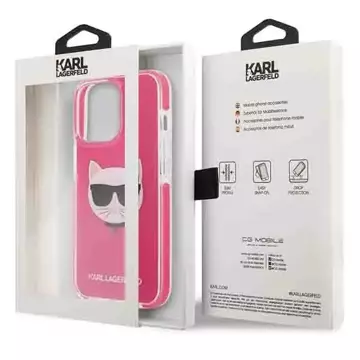 Etui Karl Lagerfeld KLHCP13LTPECPI für iPhone 13 Pro / 13 6,1" Hardcase Choupette Head