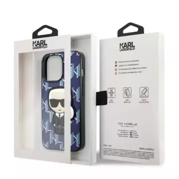 Etui Karl Lagerfeld KLHCP13XPMNIKBL für iPhone 13 Pro Max 6,7" Hardcase Monogram Ikonik Patch