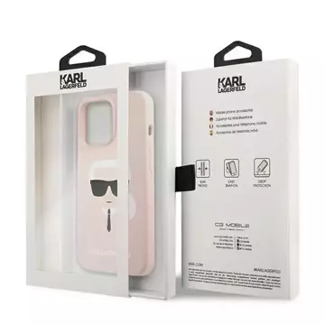 Etui Karl Lagerfeld KLHCP13XSLKHLP für iPhone 13 Pro Max 6,7" rosa Hardcase Silikon Karl`s Head