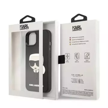 Etui Karl Lagerfeld KLHCP14MKH3DBK für iPhone 14 Plus 6,7" Hardcase 3D Rubber Karl`s Head