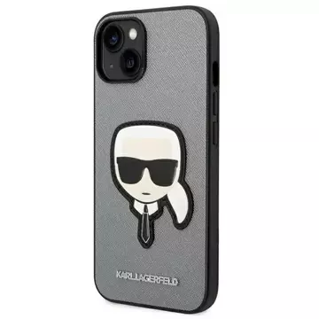 Etui Karl Lagerfeld KLHCP14MSAPKHG für iPhone 14 Plus 6,7" Hardcase Saffiano Karl`s Head Patch