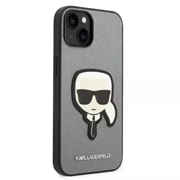 Etui Karl Lagerfeld KLHCP14MSAPKHG für iPhone 14 Plus 6,7" Hardcase Saffiano Karl`s Head Patch