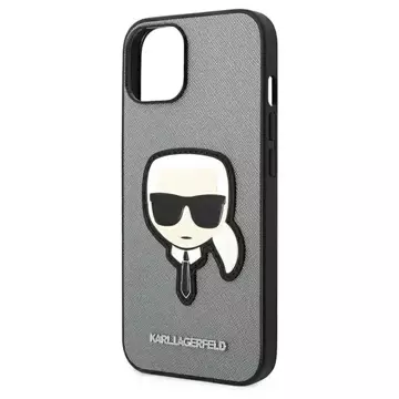 Etui Karl Lagerfeld KLHCP14MSAPKHG für iPhone 14 Plus 6,7" Hardcase Saffiano Karl`s Head Patch