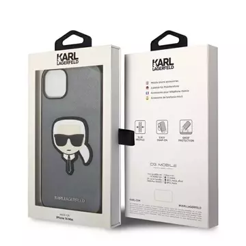 Etui Karl Lagerfeld KLHCP14MSAPKHG für iPhone 14 Plus 6,7" Hardcase Saffiano Karl`s Head Patch