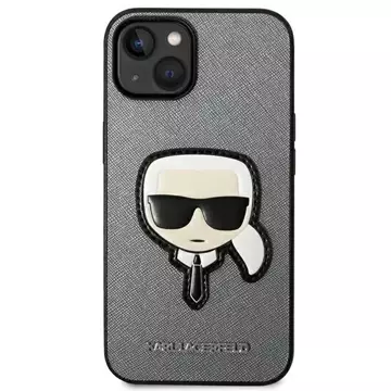 Etui Karl Lagerfeld KLHCP14MSAPKHG für iPhone 14 Plus 6,7" Hardcase Saffiano Karl`s Head Patch