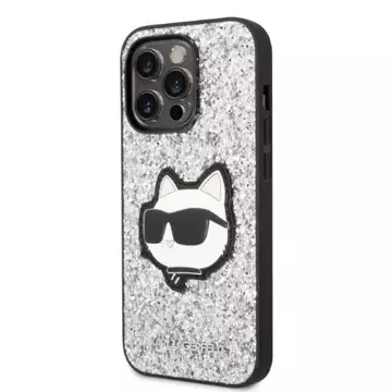 Etui Karl Lagerfeld KLHCP14XG2CPS für iPhone 14 Pro Max 6,7" Hardcase Glitter Choupette Patch srebrny/silver