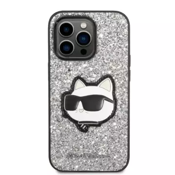 Etui Karl Lagerfeld KLHCP14XG2CPS für iPhone 14 Pro Max 6,7" Hardcase Glitter Choupette Patch srebrny/silver