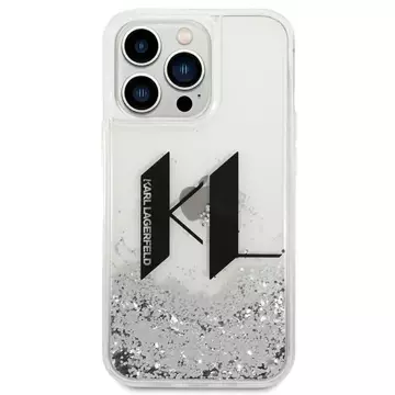 Etui Karl Lagerfeld KLHCP14XLBKLCS für iPhone 14 Pro Max 6,7" Hardcase Liquid Glitter Big KL srebrny/silver