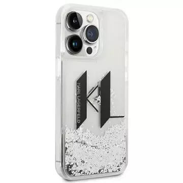 Etui Karl Lagerfeld KLHCP14XLBKLCS für iPhone 14 Pro Max 6,7" Hardcase Liquid Glitter Big KL srebrny/silver