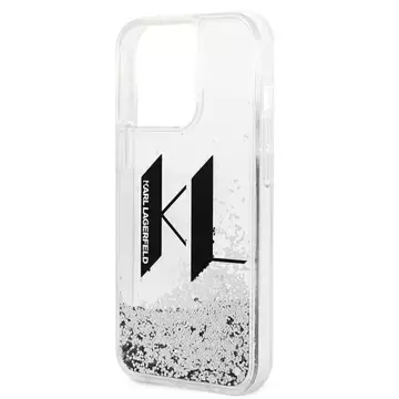 Etui Karl Lagerfeld KLHCP14XLBKLCS für iPhone 14 Pro Max 6,7" Hardcase Liquid Glitter Big KL srebrny/silver