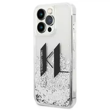 Etui Karl Lagerfeld KLHCP14XLBKLCS für iPhone 14 Pro Max 6,7" Hardcase Liquid Glitter Big KL srebrny/silver