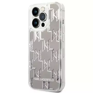 Etui Karl Lagerfeld KLHCP14XLMNMS für iPhone 14 Pro Max 6,7" Hardcase Liquid Glitter Monogram srebrny/silver