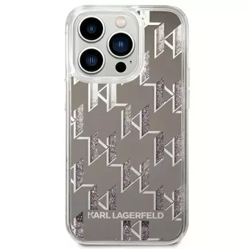 Etui Karl Lagerfeld KLHCP14XLMNMS für iPhone 14 Pro Max 6,7" Hardcase Liquid Glitter Monogram srebrny/silver