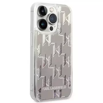 Etui Karl Lagerfeld KLHCP14XLMNMS für iPhone 14 Pro Max 6,7" Hardcase Liquid Glitter Monogram srebrny/silver