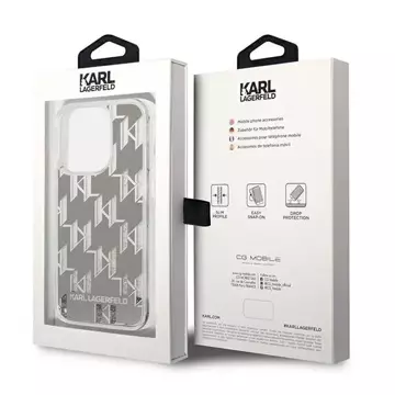 Etui Karl Lagerfeld KLHCP14XLMNMS für iPhone 14 Pro Max 6,7" Hardcase Liquid Glitter Monogram srebrny/silver