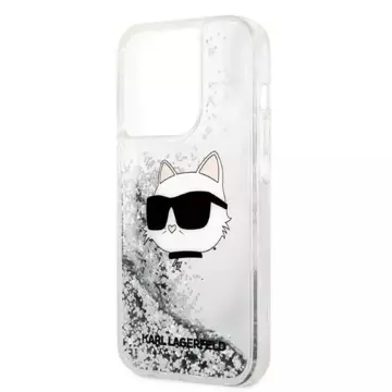 Etui Karl Lagerfeld KLHCP14XLNCHCS für iPhone 14 Pro Max 6,7" Hardcase Glitter Choupette Head srebrny/silver