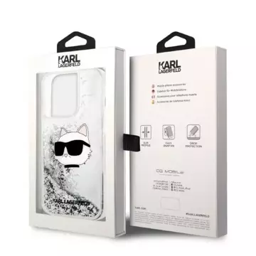 Etui Karl Lagerfeld KLHCP14XLNCHCS für iPhone 14 Pro Max 6,7" Hardcase Glitter Choupette Head srebrny/silver