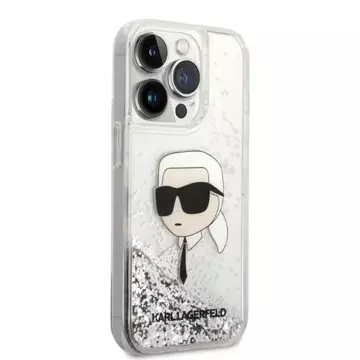 Etui Karl Lagerfeld KLHCP14XLNKHCH für iPhone 14 Pro Max 6,7" Hardcase Glitter Karl Head srebrny/silver