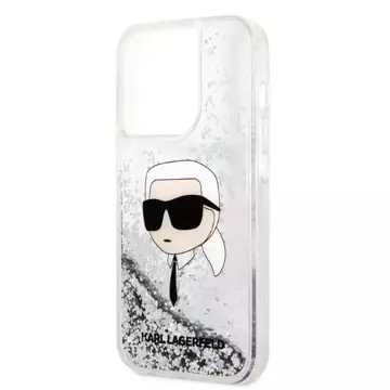 Etui Karl Lagerfeld KLHCP14XLNKHCH für iPhone 14 Pro Max 6,7" Hardcase Glitter Karl Head srebrny/silver