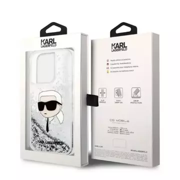 Etui Karl Lagerfeld KLHCP14XLNKHCH für iPhone 14 Pro Max 6,7" Hardcase Glitter Karl Head srebrny/silver