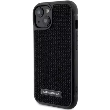 Etui Karl Lagerfeld KLHCP15SHDSPLK für iPhone 15 6,1" czarny/schwarz Hardcase Strass Logo Metallplatte