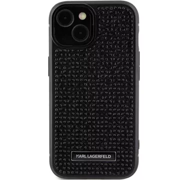 Etui Karl Lagerfeld KLHCP15SHDSPLK für iPhone 15 6,1" czarny/schwarz Hardcase Strass Logo Metallplatte