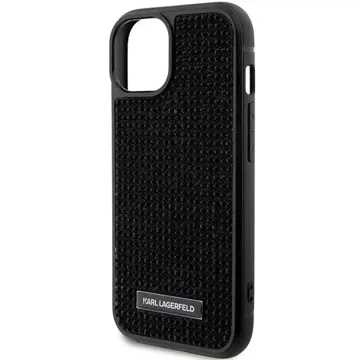 Etui Karl Lagerfeld KLHCP15SHDSPLK für iPhone 15 6,1" czarny/schwarz Hardcase Strass Logo Metallplatte