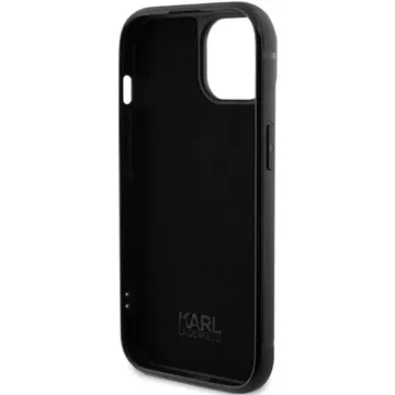 Etui Karl Lagerfeld KLHCP15SHDSPLK für iPhone 15 6,1" czarny/schwarz Hardcase Strass Logo Metallplatte