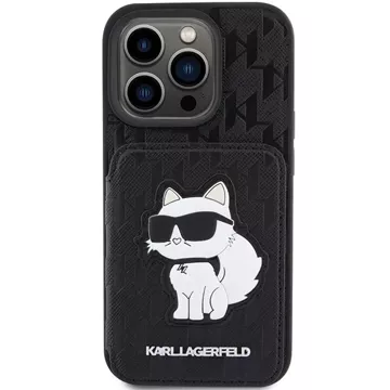 Etui Karl Lagerfeld KLHCP15XSAKCNSCK für iPhone 15 Pro Max 6,7" czarny/schwarz Hardcase Saffiano Cardslots und Ständer Monogram Choupette