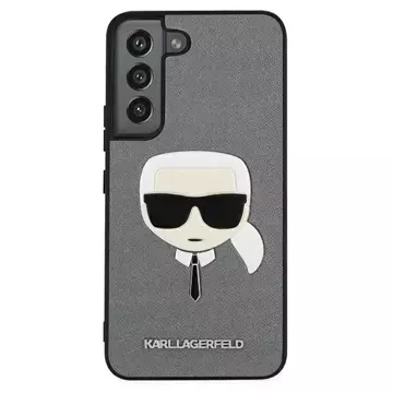 Etui Karl Lagerfeld KLHCS22MSAKHSL S906 für Samsung Galaxy S22 Plus Hardcase Saffiano Ikonik Karl`s Head