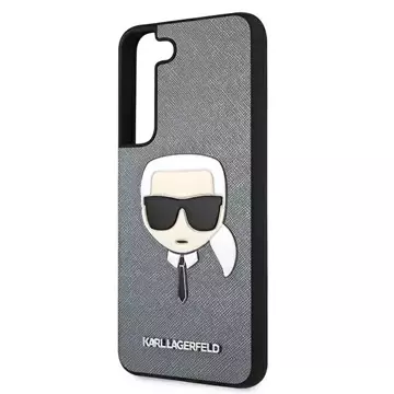 Etui Karl Lagerfeld KLHCS22MSAKHSL S906 für Samsung Galaxy S22 Plus Hardcase Saffiano Ikonik Karl`s Head