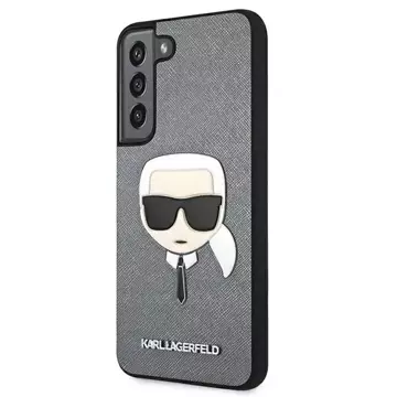 Etui Karl Lagerfeld KLHCS22MSAKHSL S906 für Samsung Galaxy S22 Plus Hardcase Saffiano Ikonik Karl`s Head