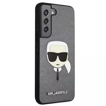 Etui Karl Lagerfeld KLHCS22MSAKHSL S906 für Samsung Galaxy S22 Plus Hardcase Saffiano Ikonik Karl`s Head