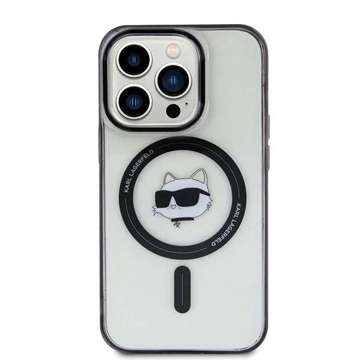 Etui Karl Lagerfeld KLHMP15LHCHNOTK für iPhone 15 Pro 6,1" transparentes Hardcase IML Choupette`s Head MagSafe