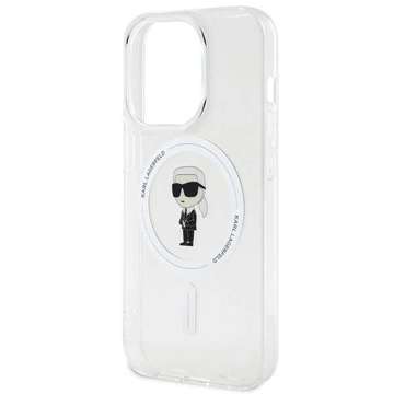 Etui Karl Lagerfeld KLHMP15LHFCKNOT für iPhone 15 Pro 6,1" transparentes Hardcase IML Ikonik MagSafe