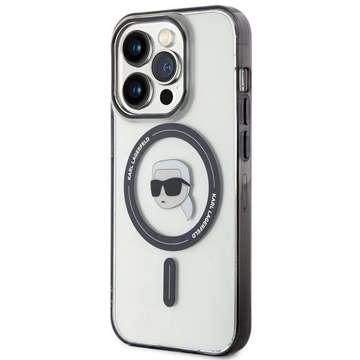 Etui Karl Lagerfeld KLHMP15LHKHNOTK für iPhone 15 Pro 6,1" transparentes Hardcase IML Karl`s Head MagSafe