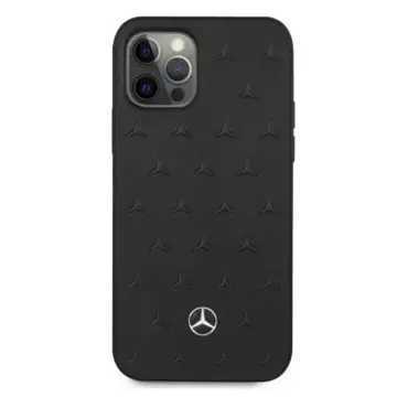 Etui Mercedes MEHCP12LPSQBK für iPhone 12 Pro Max 6,7" czarny/black Hardcase Leather Stars Pattern