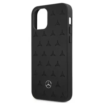 Etui Mercedes MEHCP12LPSQBK für iPhone 12 Pro Max 6,7" czarny/black Hardcase Leather Stars Pattern