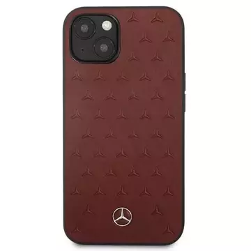 Etui Mercedes MEHCP13SPSQRE für iPhone 13 mini 5,4" Czerwony/Red Hardcase Leather Stars Pattern