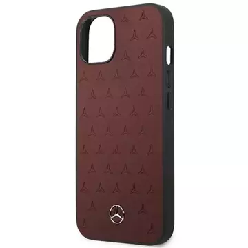 Etui Mercedes MEHCP13SPSQRE für iPhone 13 mini 5,4" Czerwony/Red Hardcase Leather Stars Pattern