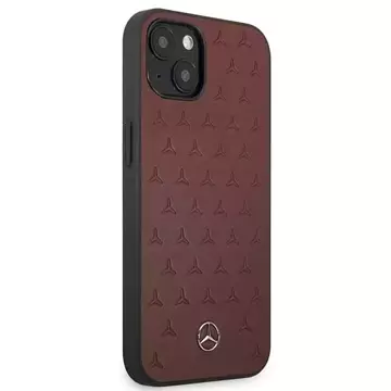 Etui Mercedes MEHCP13SPSQRE für iPhone 13 mini 5,4" Czerwony/Red Hardcase Leather Stars Pattern