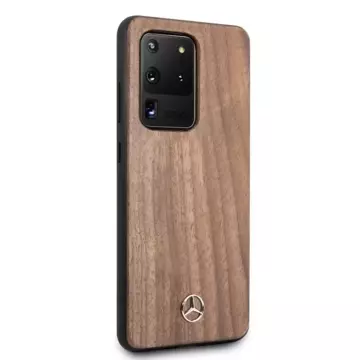 Etui Mercedes MEHCS69VWOLB für Samsung Galaxy S20 Ultra G988 Hartschalenetui Wood Line Nussbaum