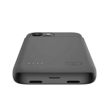 Etui Powerbank PowerCase 4700mAh für Apple iPhone 12 Mini / 13 Mini Schwarz