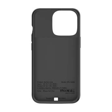 Etui Powerbank PowerCase 4800mAh für Apple iPhone 13 / 13 Pro Schwarz