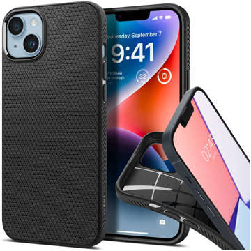 Etui Spigen Liquid Air für Apple iPhone 14 Mattschwarz