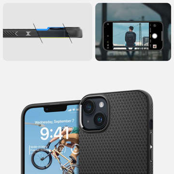 Etui Spigen Liquid Air für Apple iPhone 14 Mattschwarz